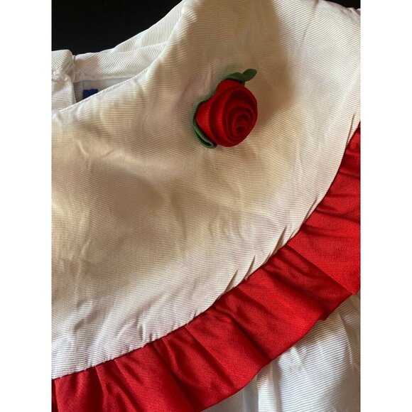 Vintage Diane Von Furstenberg Girls 4T White Long Sleeve Red Ruffle Trim - Picture 2 of 6